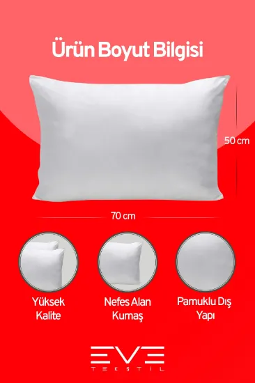 Image de Eve Tekstil 6 Adet Micro Silikon Elyaf Nonwoven Yıkanabilir Antialerjik Ev Ve Hotel Yastık 50x70cm 700 gr