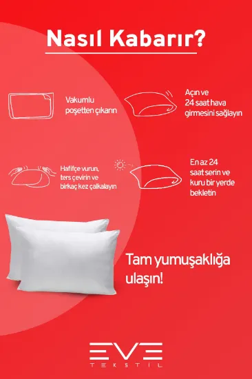 Image de Eve Tekstil 6 Adet Micro Silikon Elyaf Nonwoven Yıkanabilir Antialerjik Ev Ve Hotel Yastık 50x70cm 700 gr