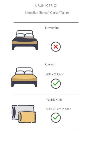 Image de Eris Serisi Pamuk Saten King Size Çarşaf Takımı 83 Tel %100 Pamuk