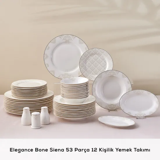 Image de Karaca Elegance Bone Siena 53 Parça 12 Kişilik Yemek Takımı Gold