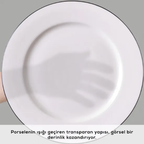 Image de Karaca Elegance Bone Lexi 53 Parça 12 Kişilik Yemek Takımı Platin