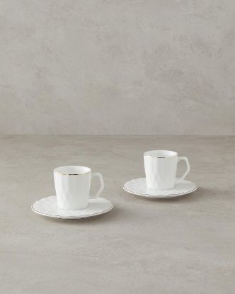 Image de Hestia New Bone China Kahve Fincan Takımı 4 Parça 2 Kişilik Beyaz