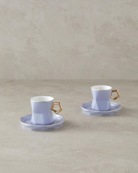 Image de Axel New Bone China Kahve Fincan Takımı 4 Parça 2 Kişilik Lila