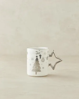 Image de Winter Silver Star New Bone China Yılbaşı Kupa 400 ml Silver