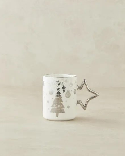 Image de Winter Silver Star New Bone China Yılbaşı Kupa 400 ml Silver