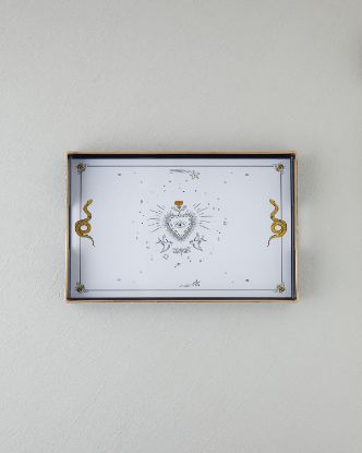 Image de Talisman Heart PP Tepsi 44x30 cm Siyah-Gold