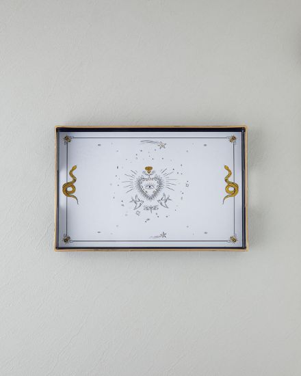 Image de Talisman Heart PP Tepsi 44x30 cm Siyah-Gold