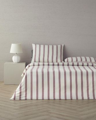 Image de Cool Stripe İpliği Boyalı Tek Kişilik Nevresim Takımı 160x220 cm Bordo-Yeşil