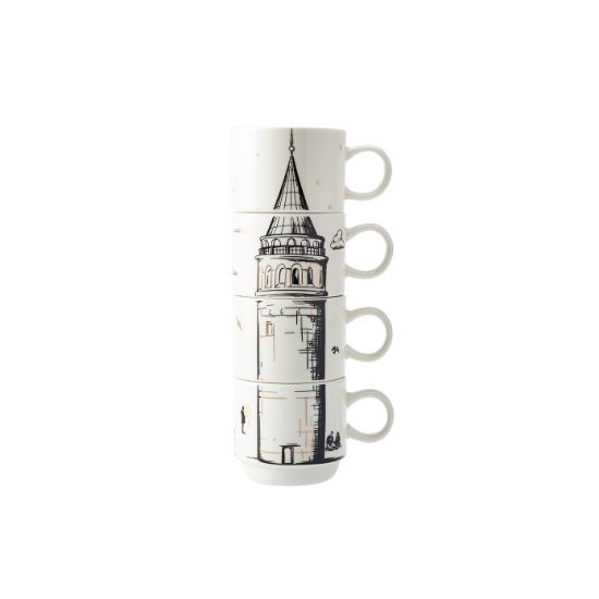 Image de Karaca X İst Collection Galata 4 Parça Standlı Mug Kupa