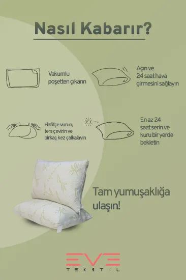 Image de Eve Tekstil 4 Adet Bamboo Serisi Kılıflı Fermuarlı Yıkanabilir Antialerjik Silikon Elyaf Yastık 50x70cm 800 gr