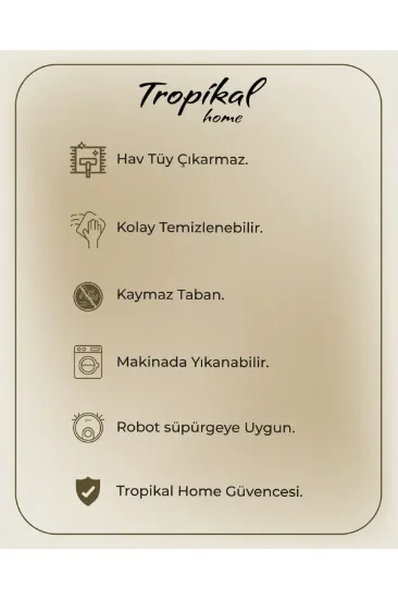 Image de Tropikal home Konforlu Şık Dekoratif Kaymaz tabanlı , Yıkanabilir ve Leke Tutmaz Dört Mevsim Yolluk